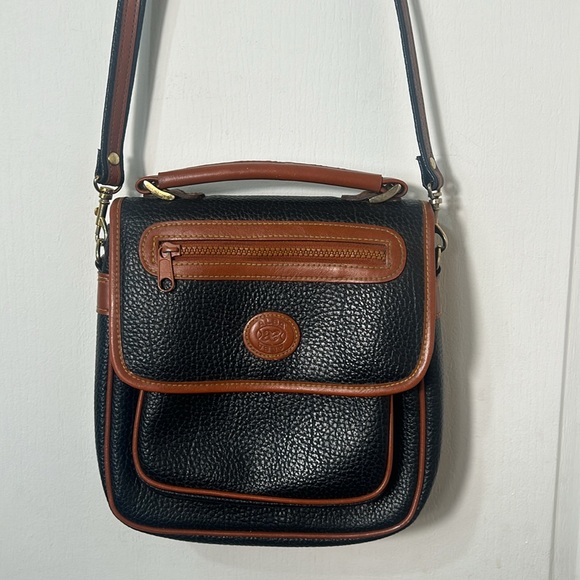 ALBA BUCKET CROSSBODY BLACK AND BROWN BAG - Picture 4 of 11
